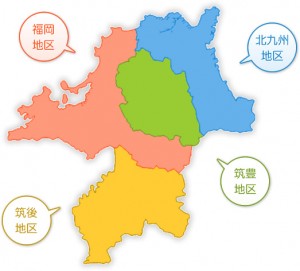 福岡県の地図